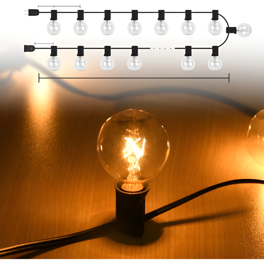 Warm White LED Ball String Lights, 15 m or 30 m, 220 V