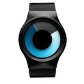 Stainless Steel Digital Watch for Men - Unique Time Reading, Blue and Black Bars