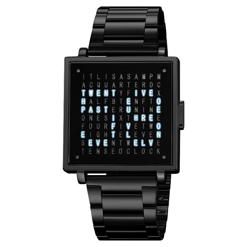 Unisex Digital Steel Watch - 30m Water Resistant, LED Display, view 16