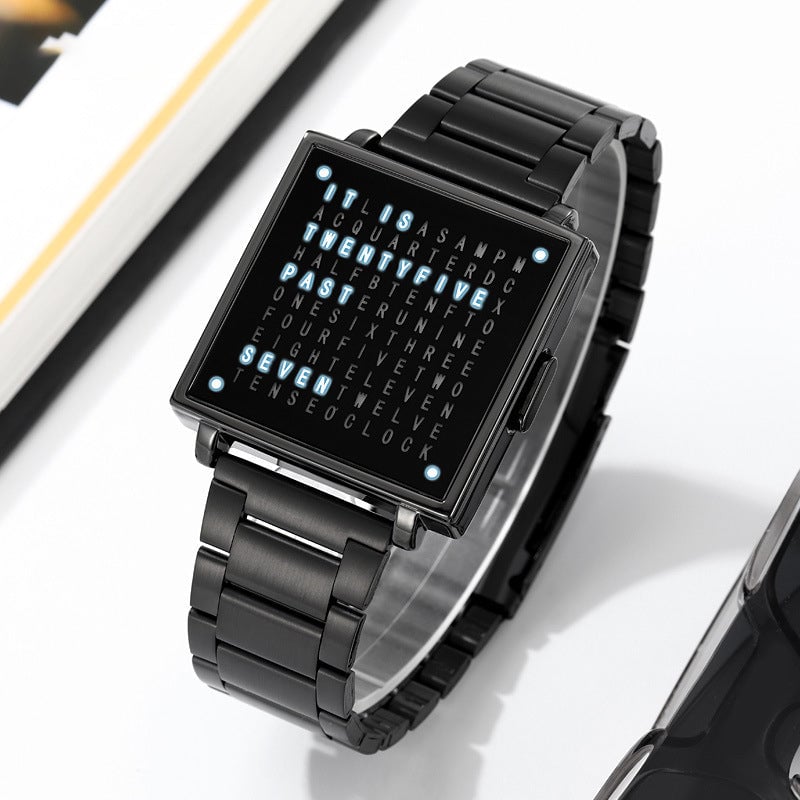 Unisex Digital Steel Watch - 30m Water Resistant, LED Display, view 3