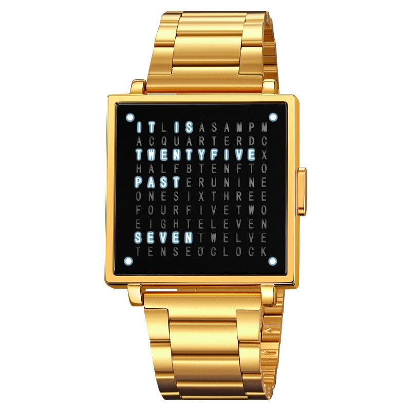 Unisex Digital Steel Watch - 30m Water Resistant, LED Display