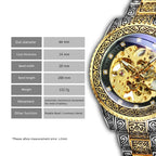 Hand-Engraved Automatic Mechanical Watch for Men - 44mm Dial, Zinc Alloy, view 4
