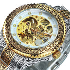 Hand-Engraved Automatic Mechanical Watch for Men - 44mm Dial, Zinc Alloy, view 7