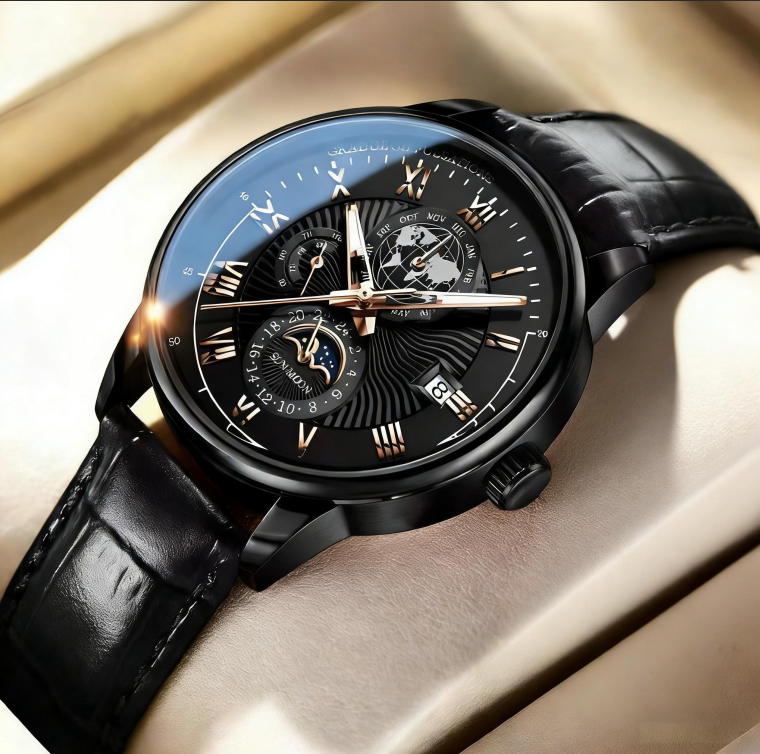 Men's Business Automatic Mechanical Watch - 316L Stainless Steel, Sapphire Glass, view 5