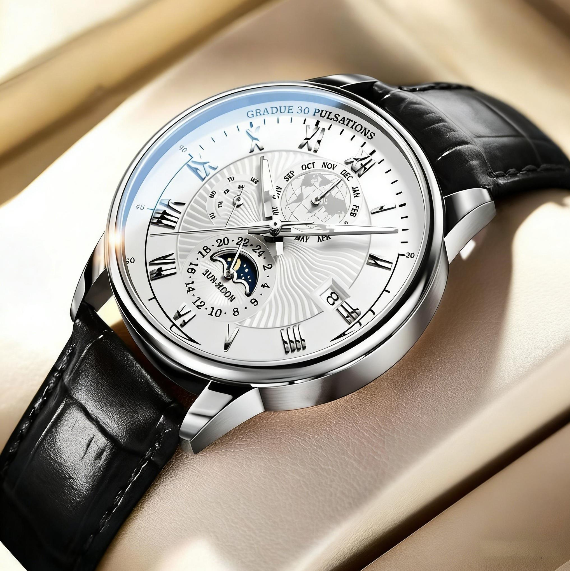 Men's Business Automatic Mechanical Watch - 316L Stainless Steel, Sapphire Glass, view 6
