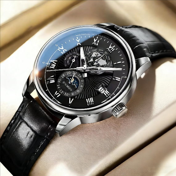 Men's Business Automatic Mechanical Watch - 316L Stainless Steel, Sapphire Glass, view 7