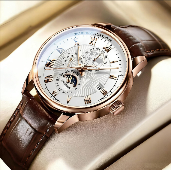 Men's Business Automatic Mechanical Watch - 316L Stainless Steel, Sapphire Glass, view 8