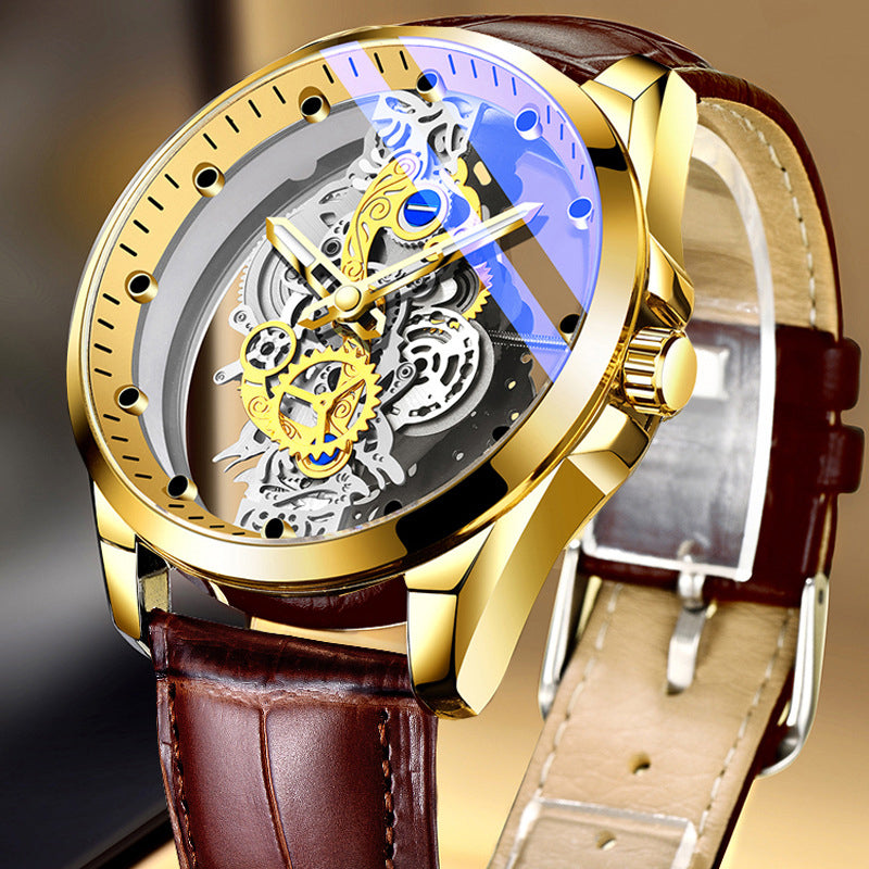 Automatic Mechanical Watch for Men - 40mm Oval Dial, Stainless Steel Band, view 11