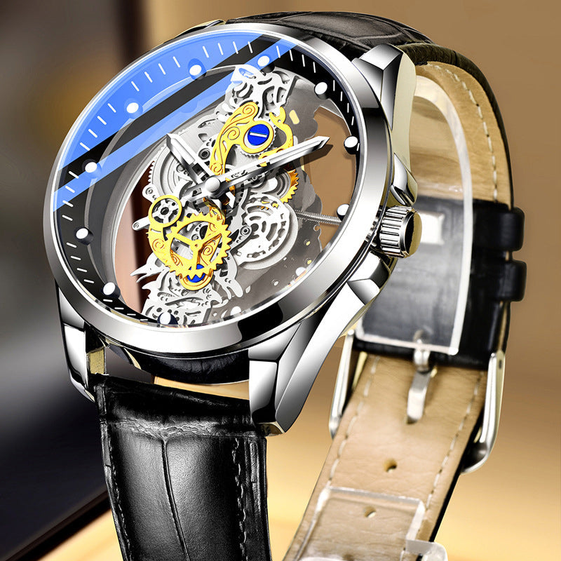 Automatic Mechanical Watch for Men - 40mm Oval Dial, Stainless Steel Band, view 12