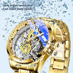 Automatic Mechanical Watch for Men - 40mm Oval Dial, Stainless Steel Band, view 3