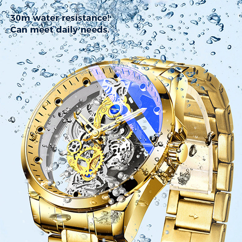 Automatic Mechanical Watch for Men - 40mm Oval Dial, Stainless Steel Band, view 3