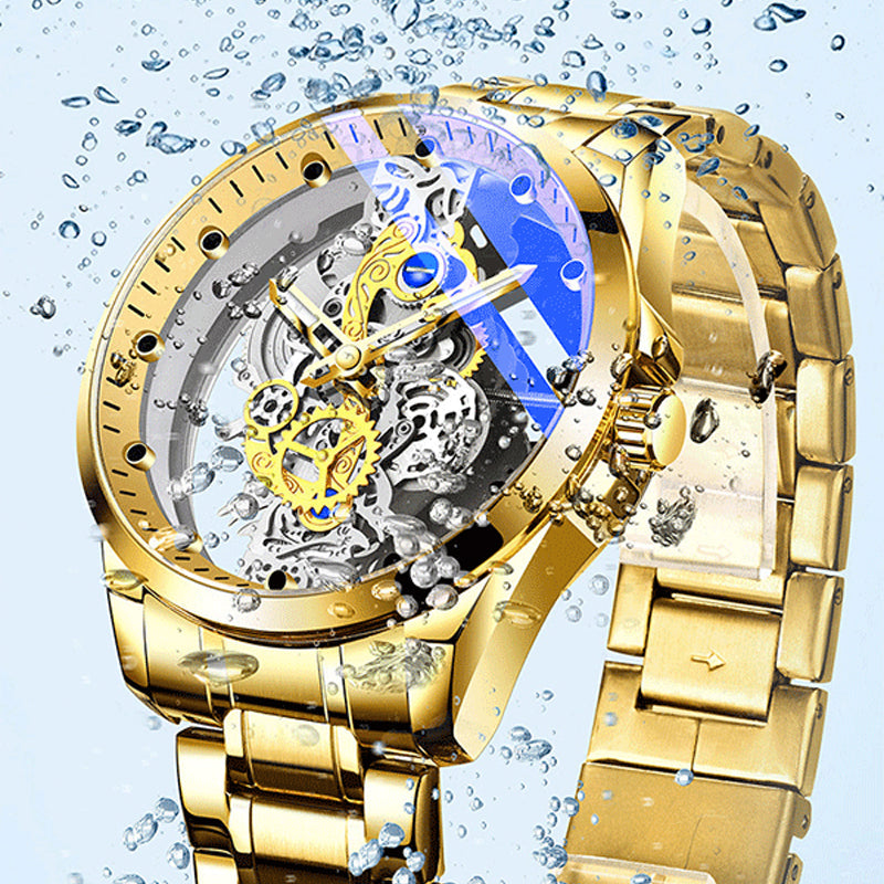 Automatic Mechanical Watch for Men - 40mm Oval Dial, Stainless Steel Band, view 4