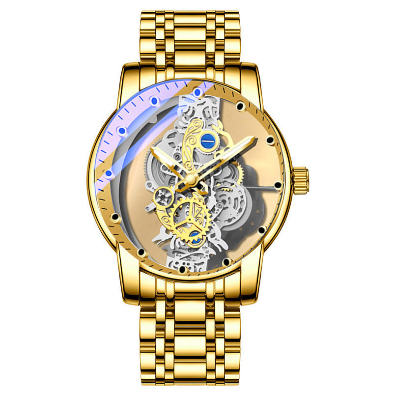 Automatic Mechanical Watch for Men - 40mm Oval Dial, Stainless Steel Band, view 5