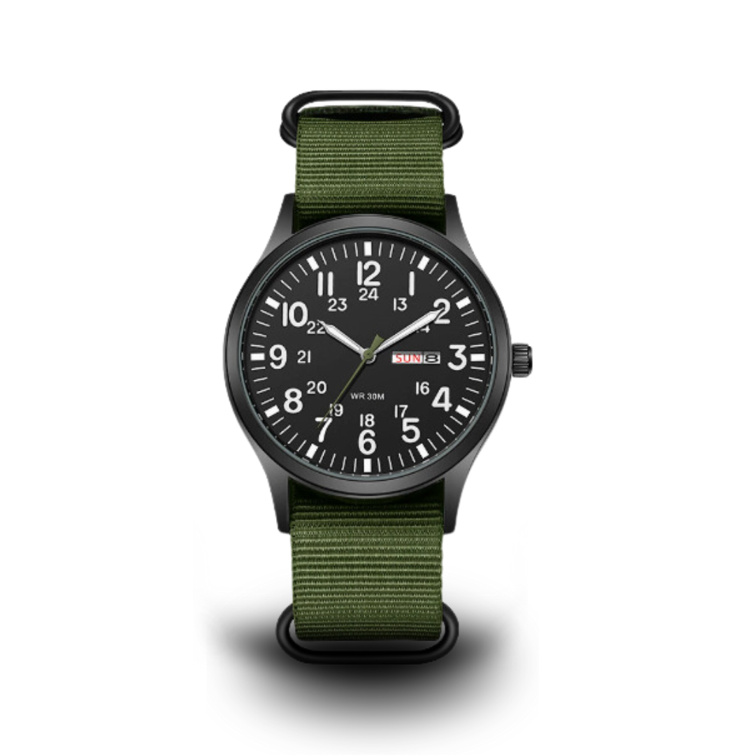 Men’s Rugged Outdoor Watch - Waterproof Stainless Steel, Military-Style, 100m