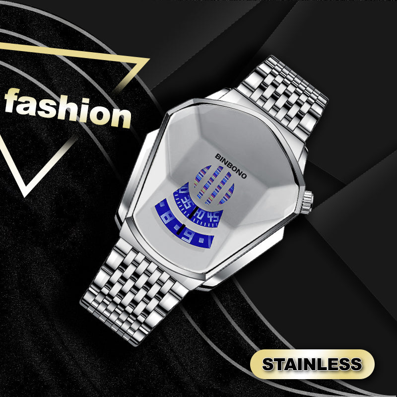 Men's Diamond Style Quartz Watch - 43.5mm Dial, 30m Water Resistant, view 22