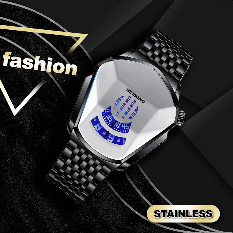 Men's Diamond Style Quartz Watch - 43.5mm Dial, 30m Water Resistant, view 24