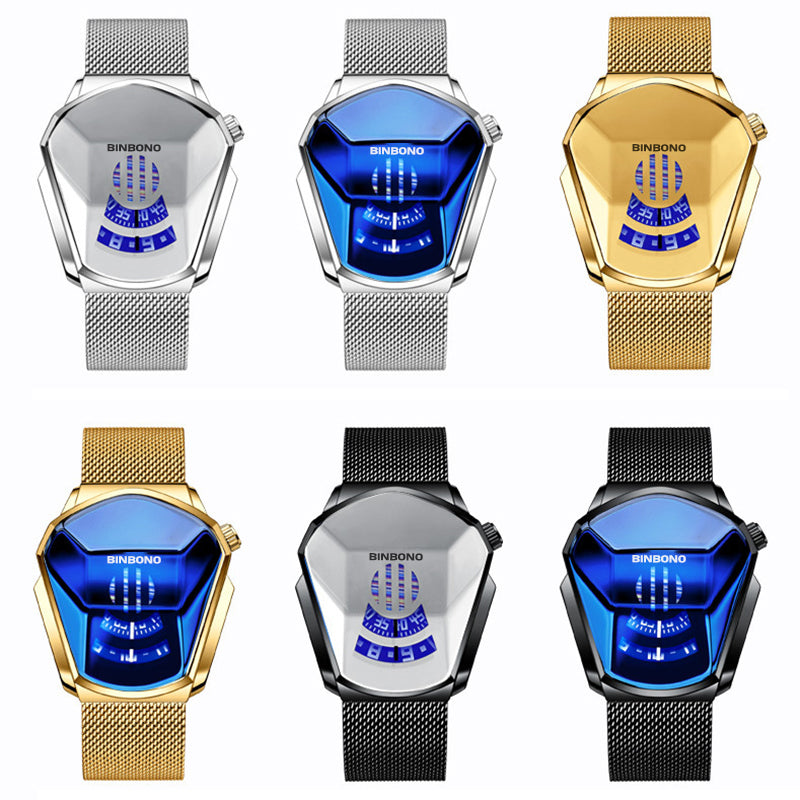 Men's Diamond Style Quartz Watch - 43.5mm Dial, 30m Water Resistant, view 25
