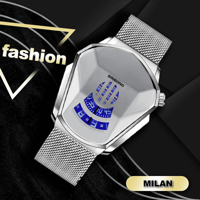 Men's Diamond Style Quartz Watch - 43.5mm Dial, 30m Water Resistant, view 29