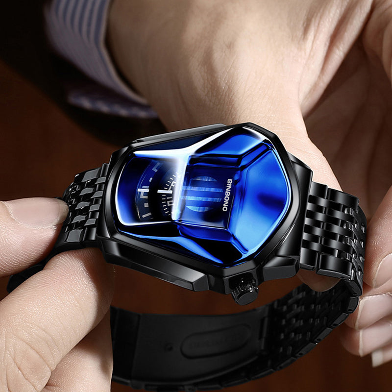 Men's Diamond Style Quartz Watch - 43.5mm Dial, 30m Water Resistant, view 30