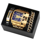 Men's Quartz Business Watch Gift Set - 34mm Big Dial, Stainless Steel Case, view 6