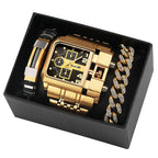 Men's Quartz Business Watch Gift Set - 34mm Big Dial, Stainless Steel Case, view 7
