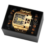Men's Quartz Business Watch Gift Set - 34mm Big Dial, Stainless Steel Case, view 9