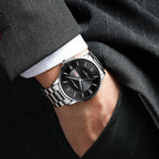 Men's Luxury Waterproof Sports Watch - Stainless Steel, 43 mm Quartz Chronograph, view 11