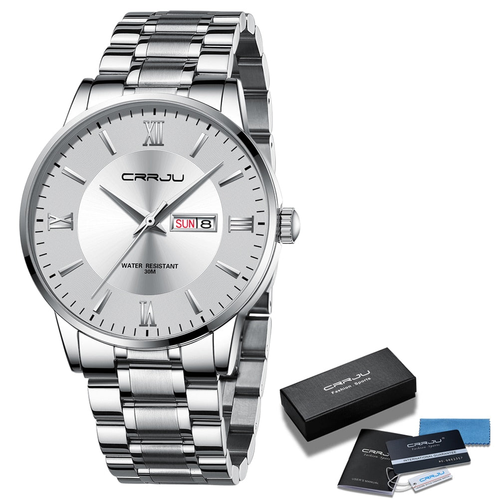 Men's Luxury Waterproof Sports Watch - Stainless Steel, 43 mm Quartz Chronograph, view 15