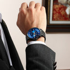 Men's Luxury Waterproof Sports Watch - Stainless Steel, 43 mm Quartz Chronograph, view 3