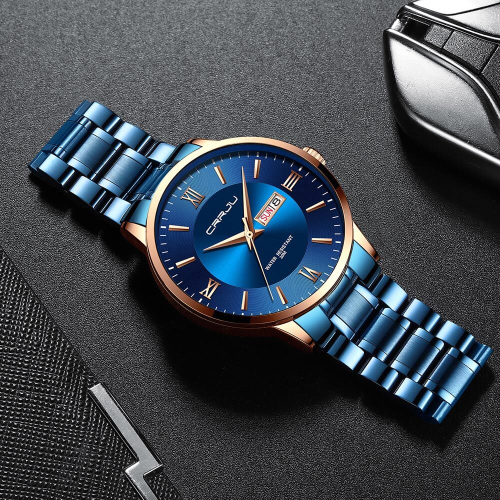 Men's Luxury Waterproof Sports Watch - Stainless Steel, 43 mm Quartz Chronograph, view 7