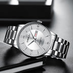 Men's Luxury Waterproof Sports Watch - Stainless Steel, 43 mm Quartz Chronograph, view 8