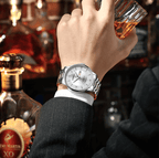 Men's Luxury Waterproof Sports Watch - Stainless Steel, 43 mm Quartz Chronograph, view 9