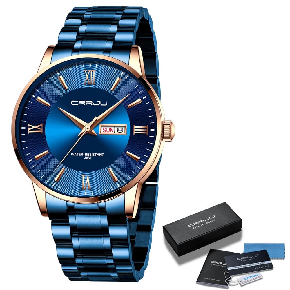 Men’s Stainless Steel Waterproof Sport Quartz Watch - 43mm Dial, view 14