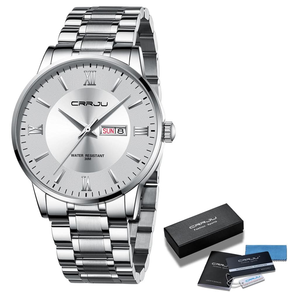 Men’s Stainless Steel Waterproof Sport Quartz Watch - 43mm Dial, view 15