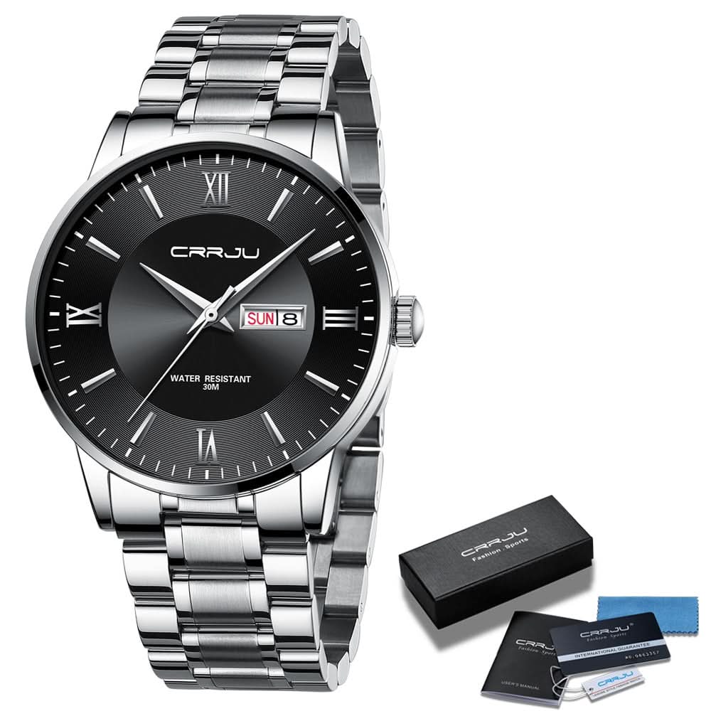 Men’s Stainless Steel Waterproof Sport Quartz Watch - 43mm Dial, view 16