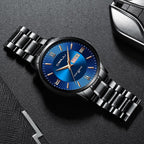 Men’s Stainless Steel Waterproof Sport Quartz Watch - 43mm Dial, view 2
