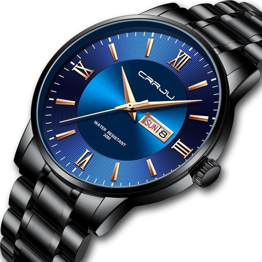 Men’s Stainless Steel Waterproof Sport Quartz Watch - 43mm Dial, view 4