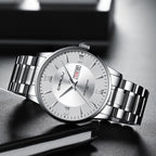 Men’s Stainless Steel Waterproof Sport Quartz Watch - 43mm Dial, view 8