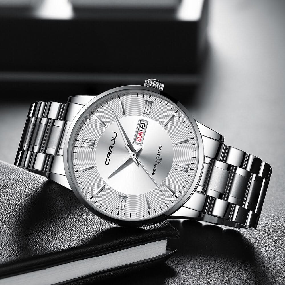 Men’s Stainless Steel Waterproof Sport Quartz Watch - 43mm Dial, view 8