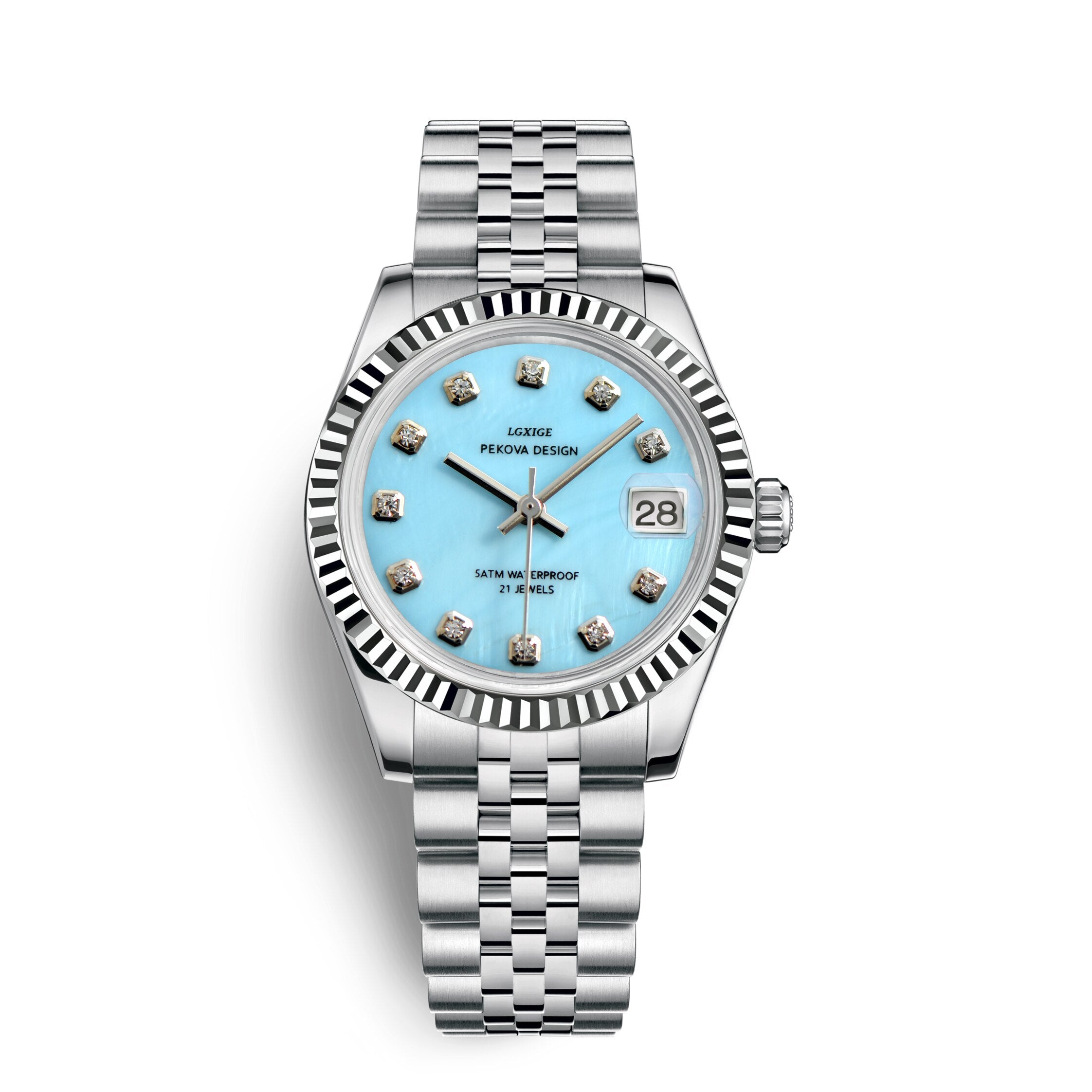 Stainless Steel Wristwatch - Adjustable Strap, 31 mm Classic Design, view 10