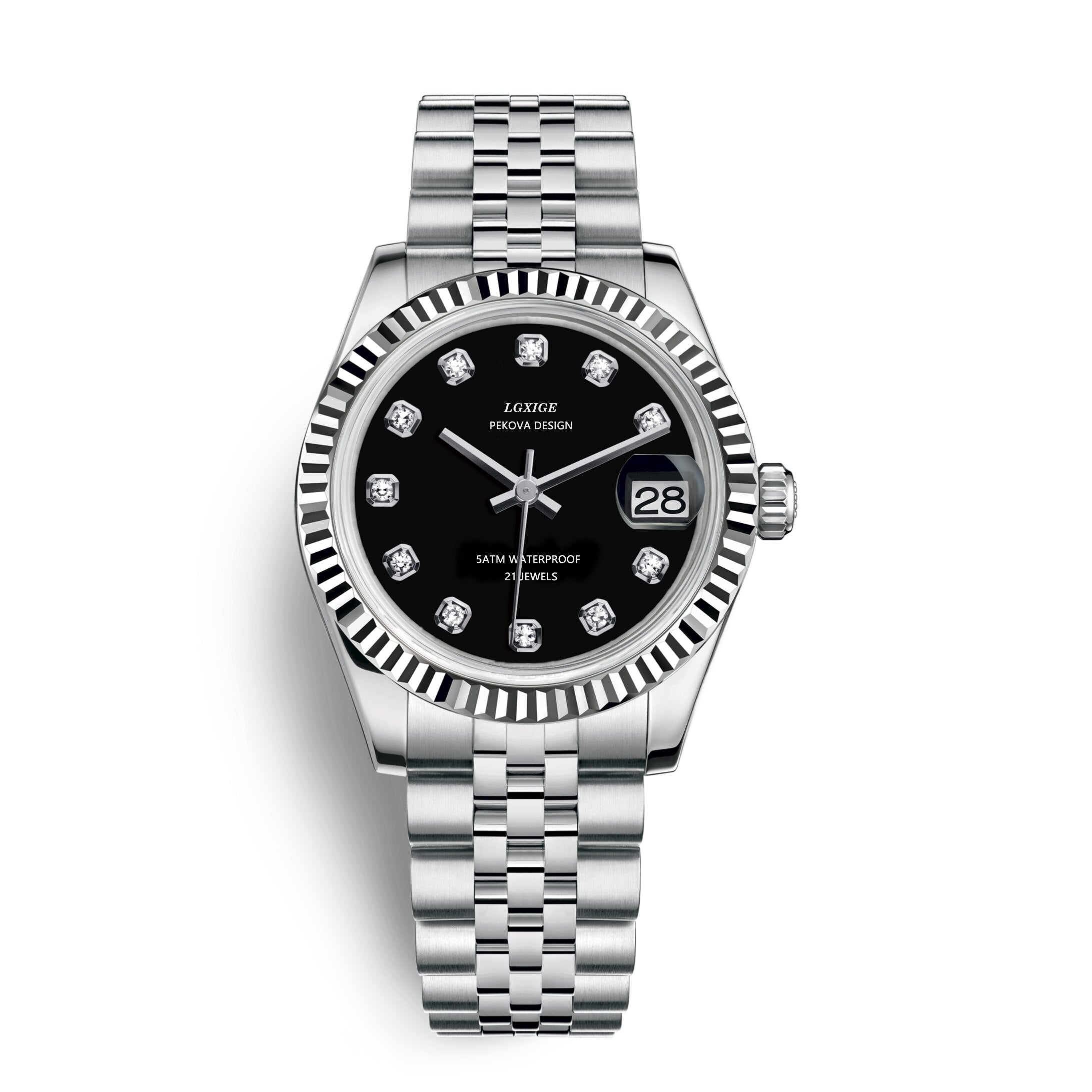 Stainless Steel Wristwatch - Adjustable Strap, 31 mm Classic Design, view 13