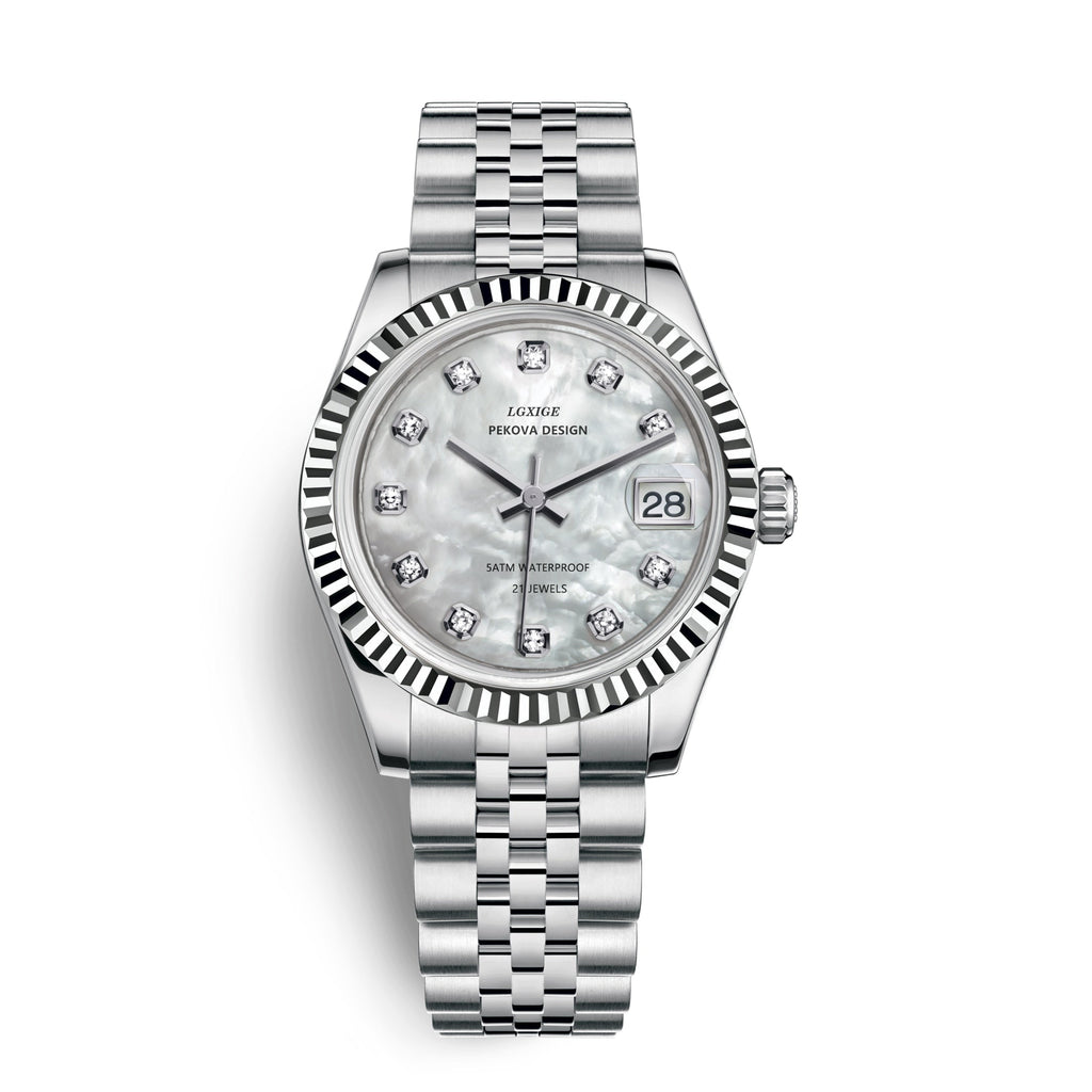 Stainless Steel Wristwatch - Adjustable Strap, 31 mm Classic Design, view 3