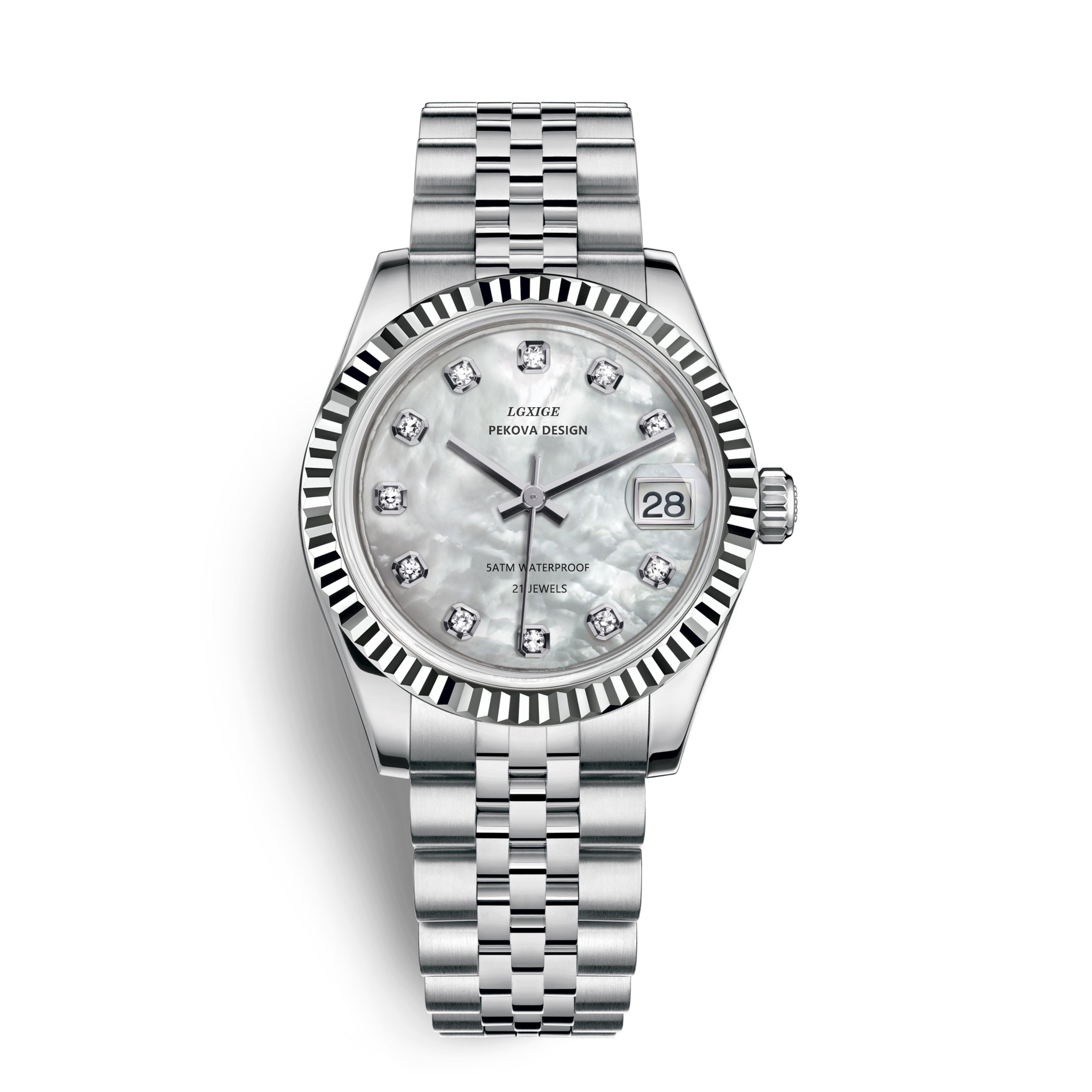 Stainless Steel Wristwatch - Adjustable Strap, 31 mm Classic Design, view 3