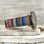 Rainbow Pattern Watch for Women - PU Leather Braided Strap, Vintage Bronze Dial, view 2