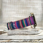 Rainbow Pattern Watch for Women - PU Leather Braided Strap, Vintage Bronze Dial, view 4