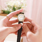 Elegant Women's Quartz Wristwatch - Faux Leather Strap, Water-Resistant, view 4