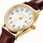 Elegant Women's Quartz Wristwatch - Faux Leather Strap, Water-Resistant, view 9
