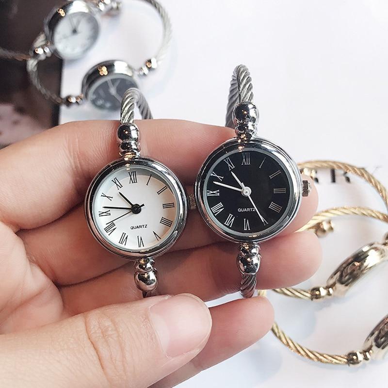 Retro Ladies Wrist Watch - Stainless Steel Case, Leather Band, Quartz Movement, view 3