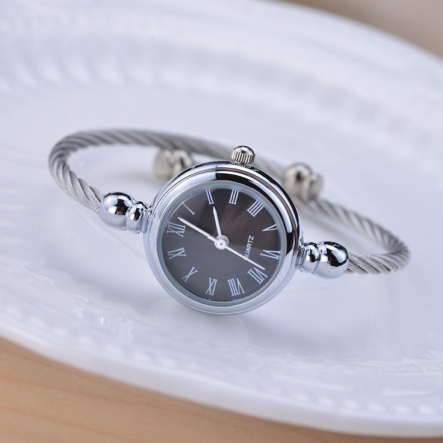 Retro Ladies Wrist Watch - Stainless Steel Case, Leather Band, Quartz Movement, view 4