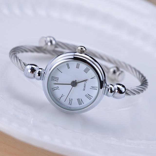 Retro Ladies Wrist Watch - Stainless Steel Case, Leather Band, Quartz Movement, view 7